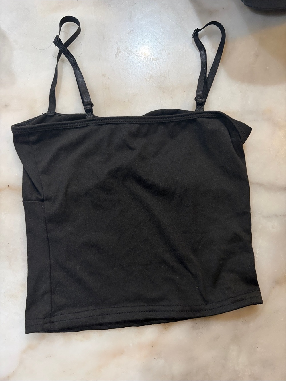 Black Ruched Bust Adjustable-Strap Cami - Picture 2 of 4